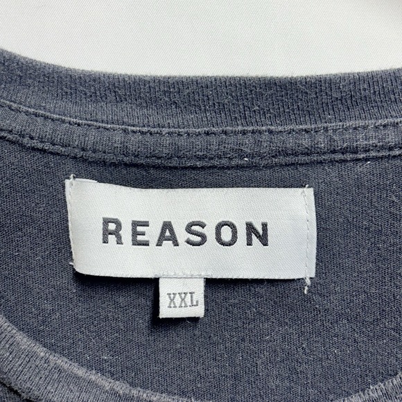 Reason Skull Fire & Roses Embroidered T-Shirt Mens Size XXL Black AOP - Picture 3 of 10